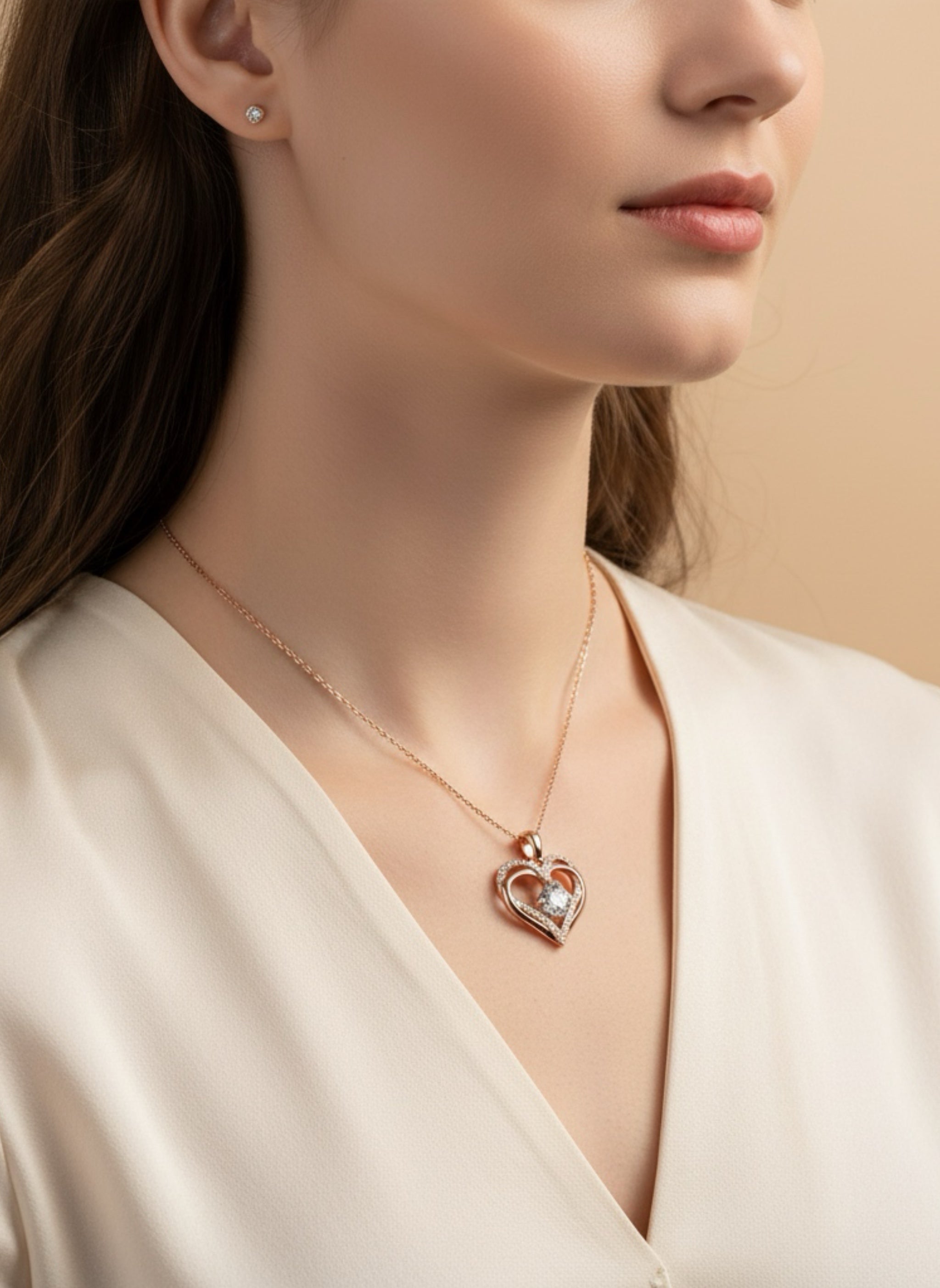 1.2 Carat Moissanite 925 Sterling Silver Heart Necklace