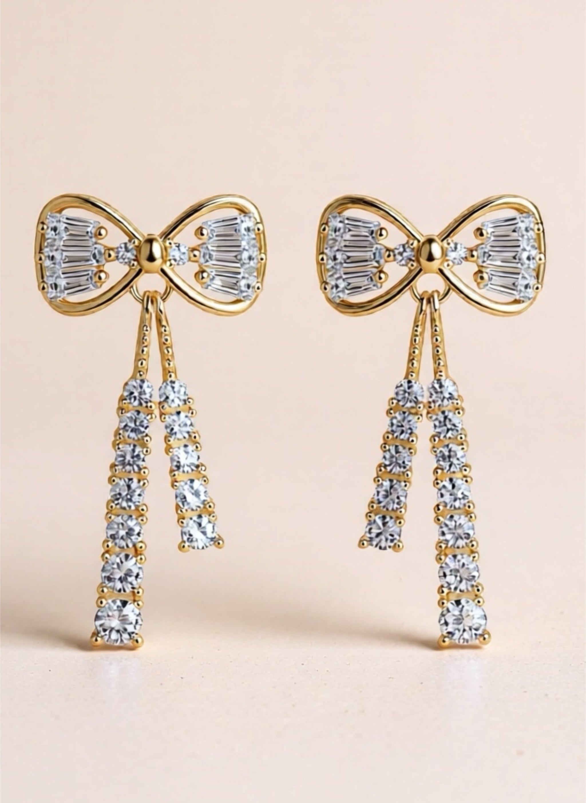 1.12 Carat Moissanite 925 Sterling Silver Bow Earrings