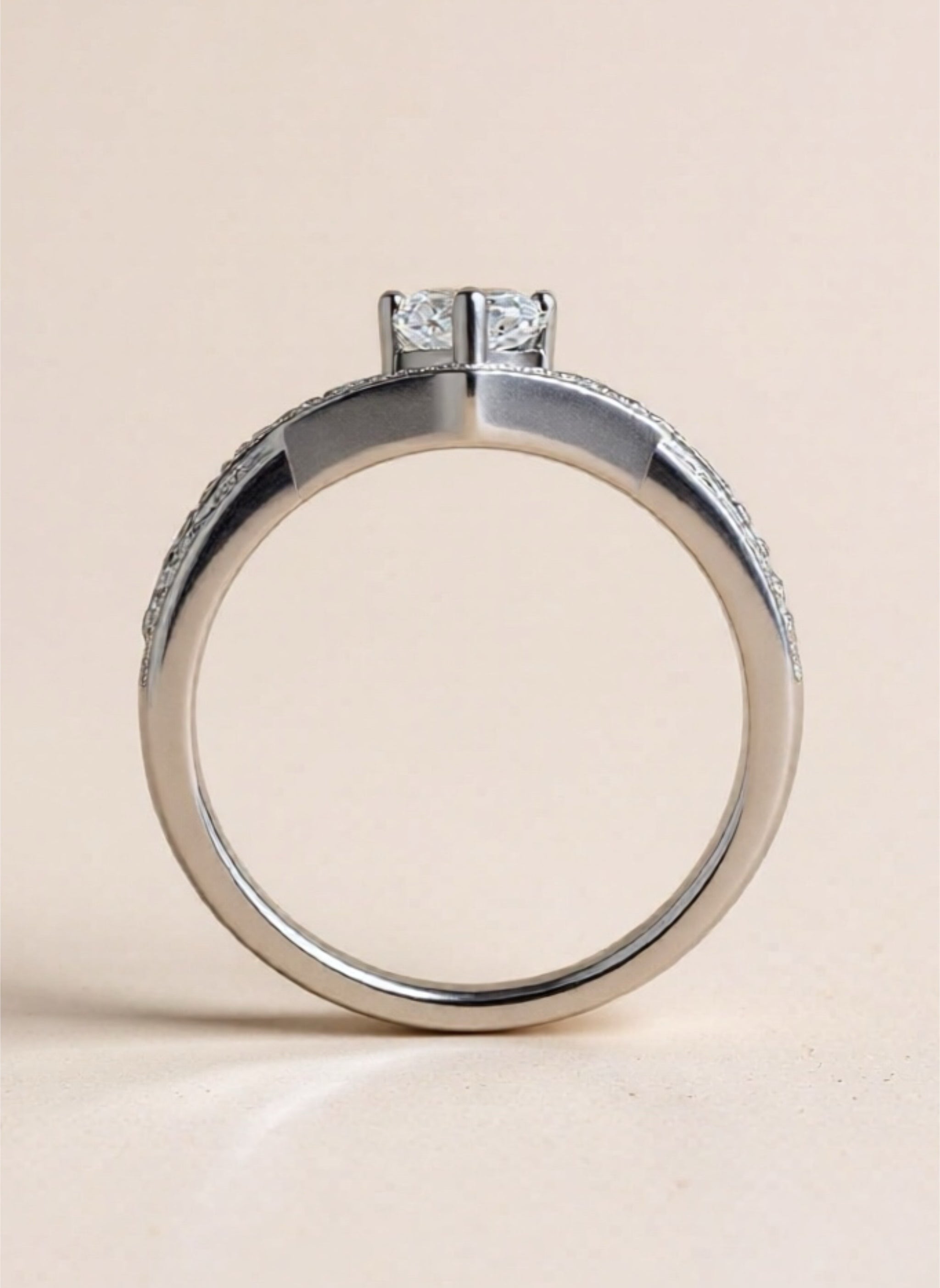 1 Carat Moissanite Teardrop 925 Sterling Silver Ring