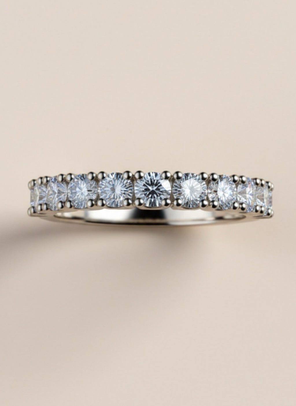 1 Carat Moissanite 925 Sterling Silver Half-Eternity Ring