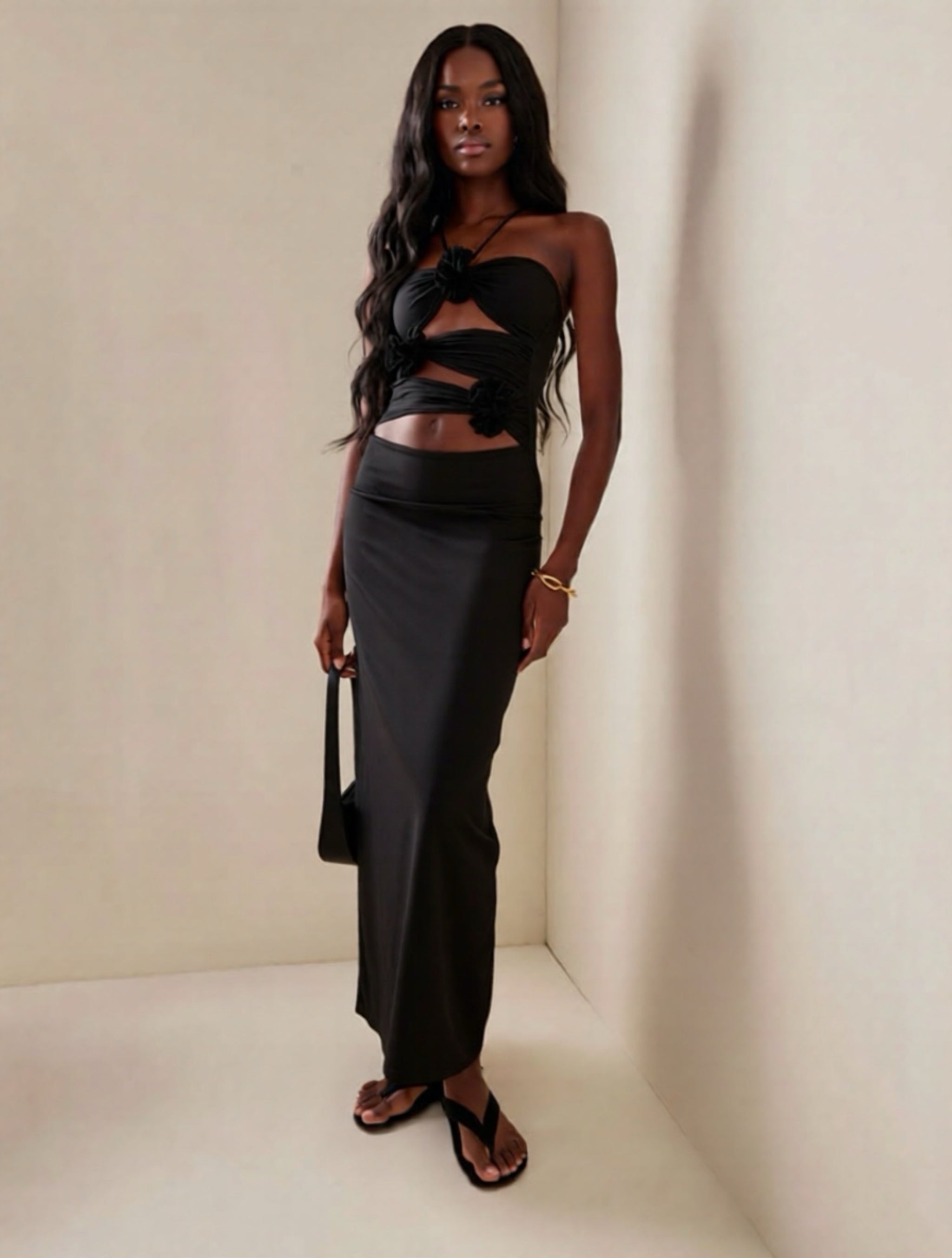 Floral Halter Neck Bodycon Dress