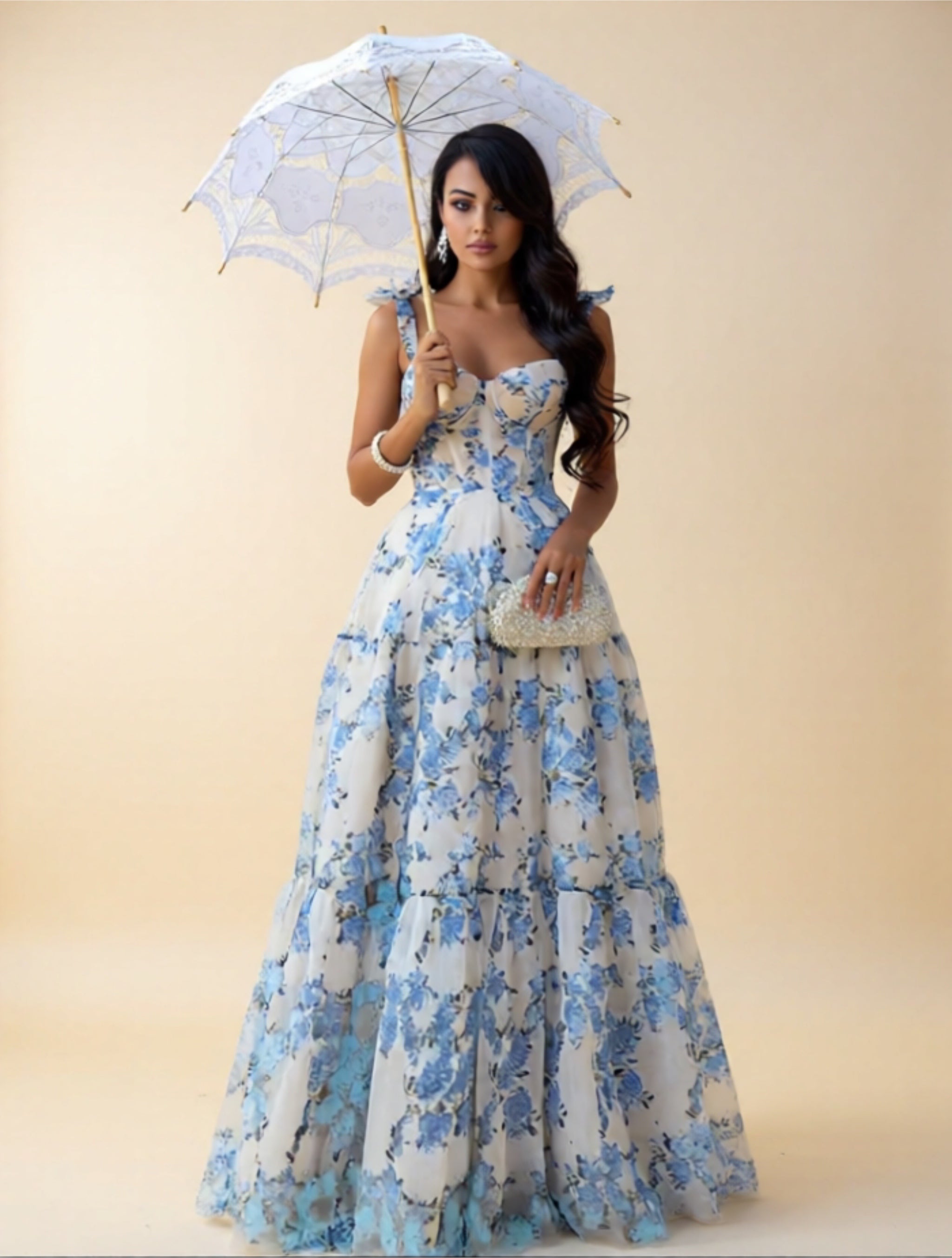 Blue Floral Gown