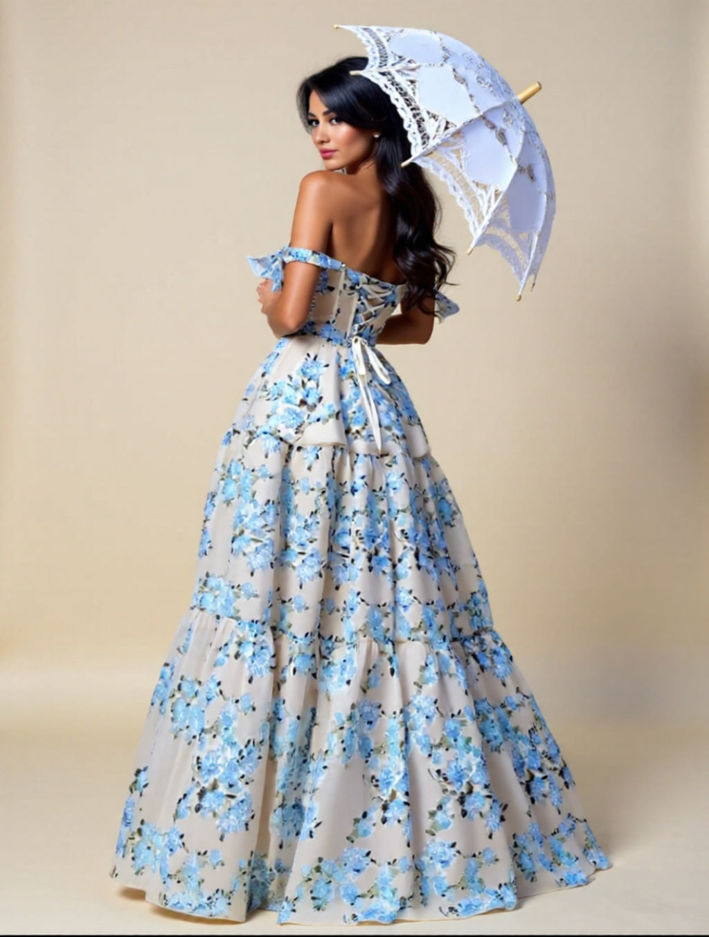 Blue Floral Gown