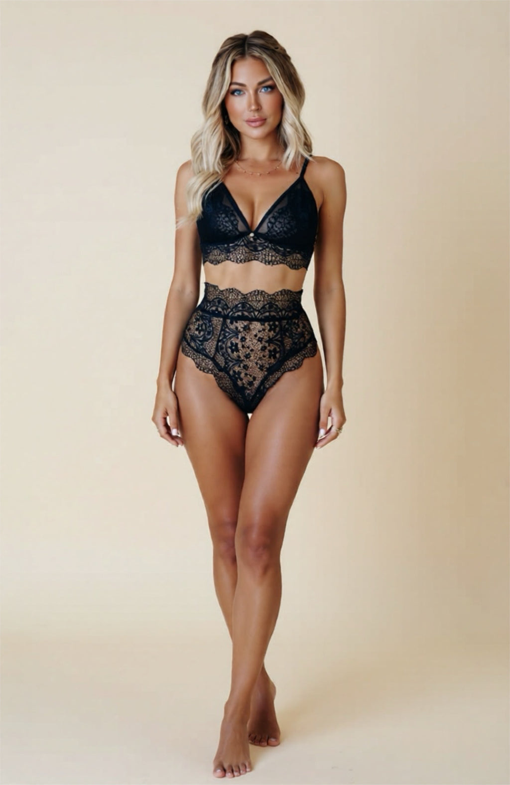 High Waist Lace Lingerie Set