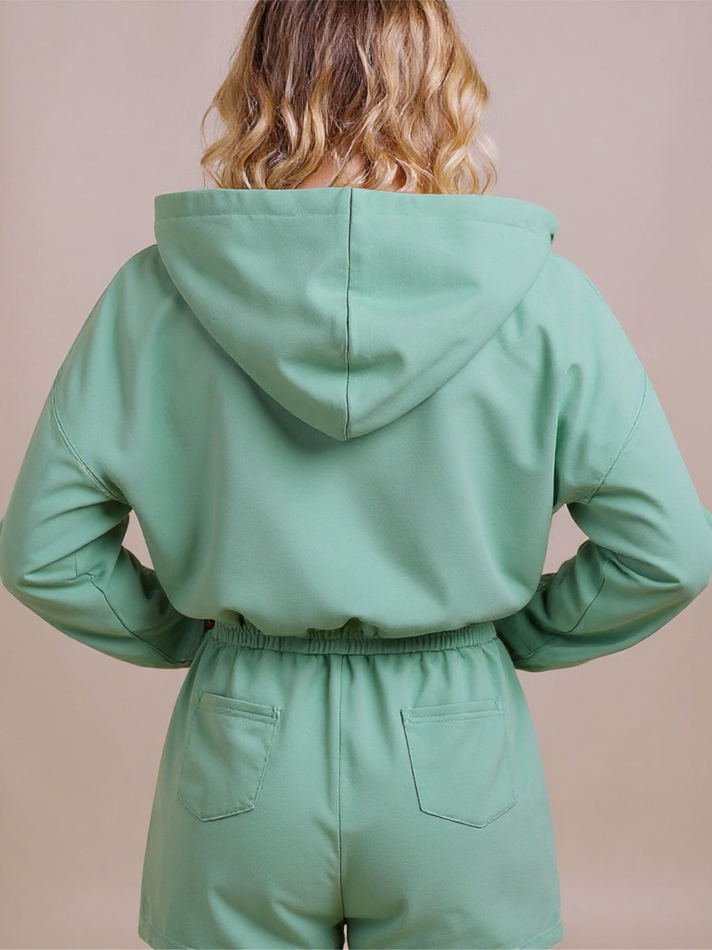 Gumleaf Hooded Romper with Pockets