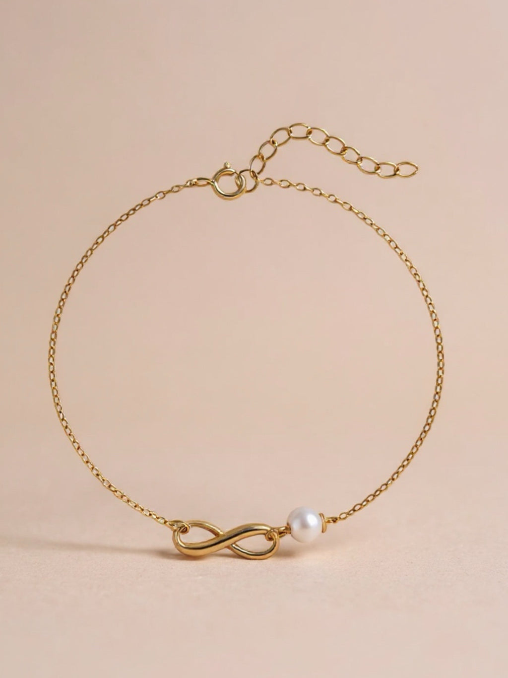 Gold Vermeil Pearl Bracelet with Infinity Charm