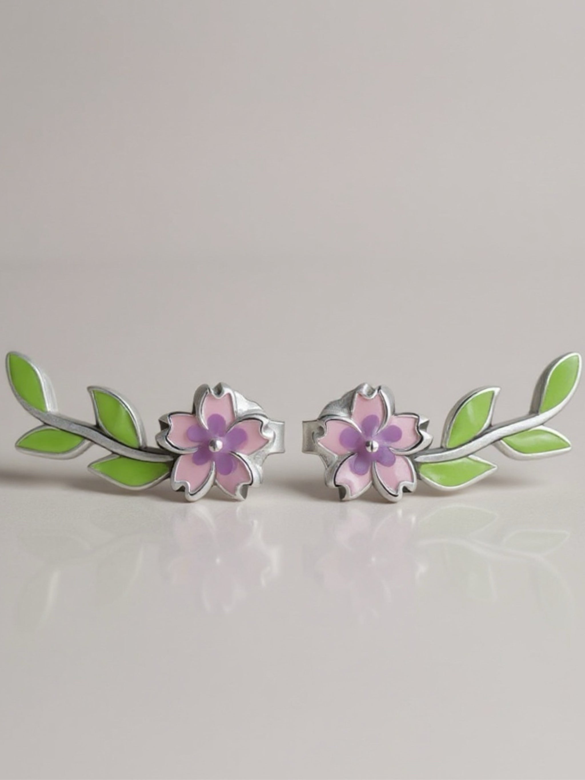 S925 Silver Flower Stud Earrings