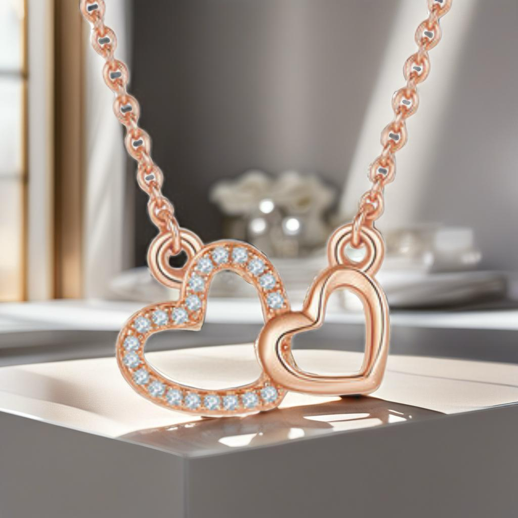 Moissanite Sterling Silver Heart Necklace