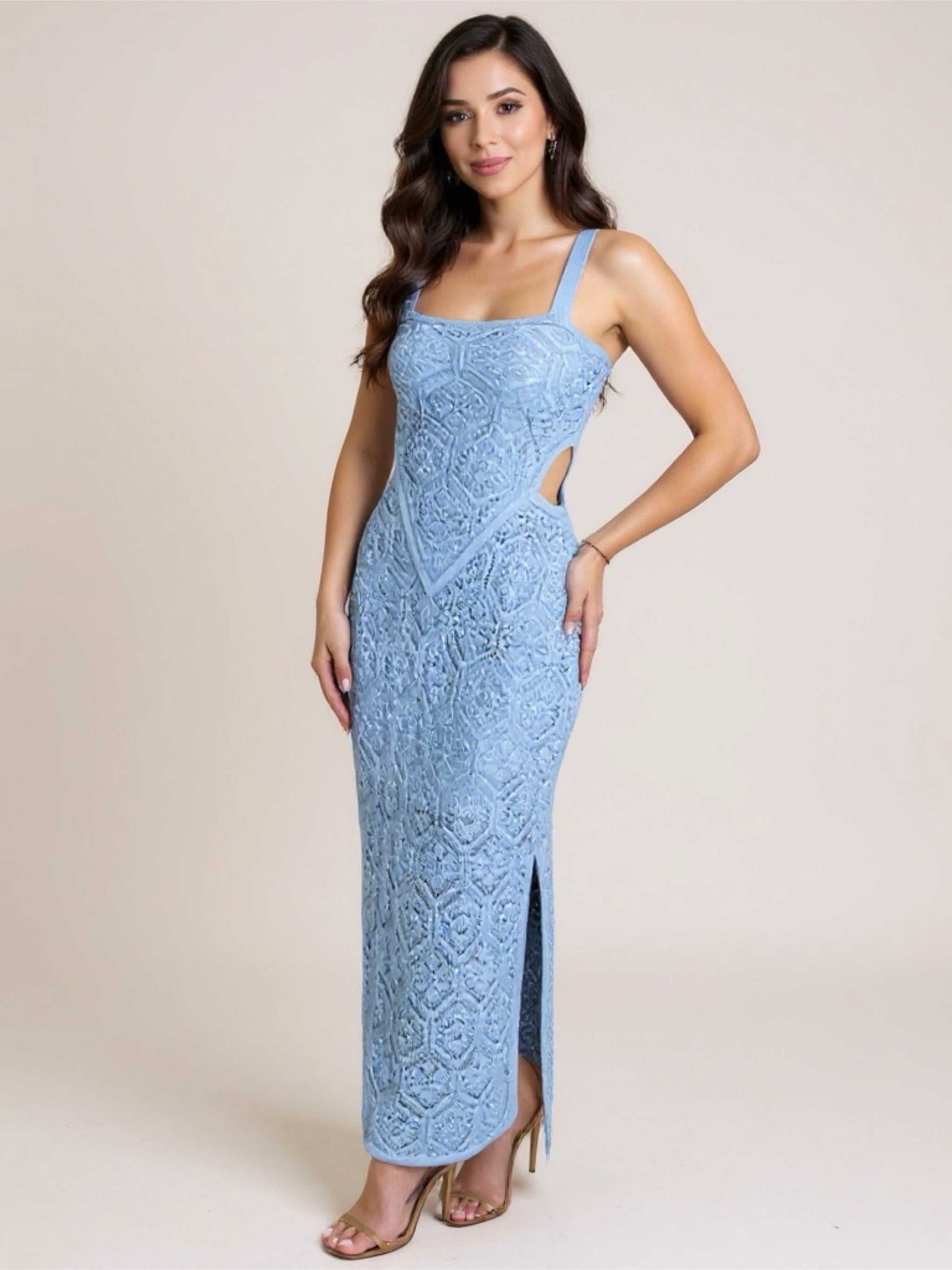 Knit Sleeveless Maxi Dress with Slit