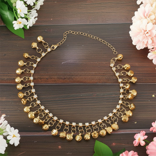 Gold or Silver Toned Tassel Charm Anklet