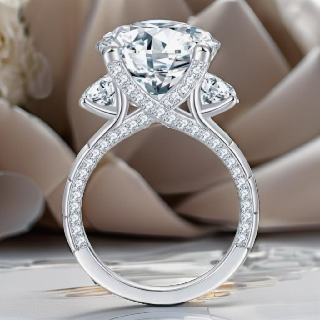 8.6 Carat Moissanite Sterling Silver Ring