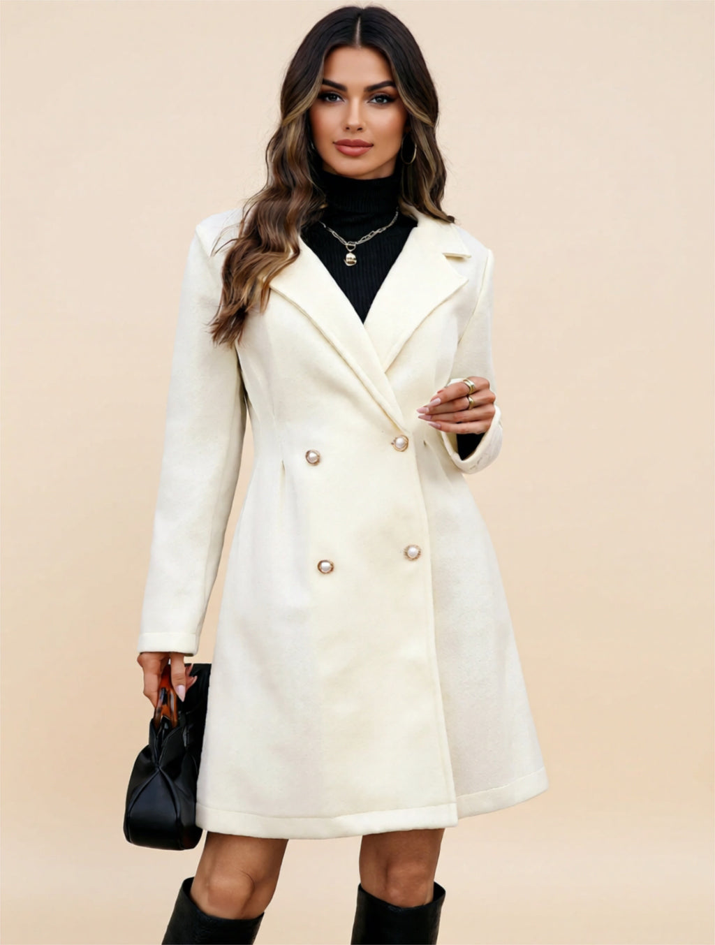 Double-Breasted Lined Coat