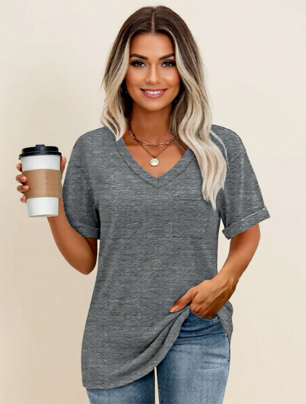 Classic V-Neck Pocket Tee