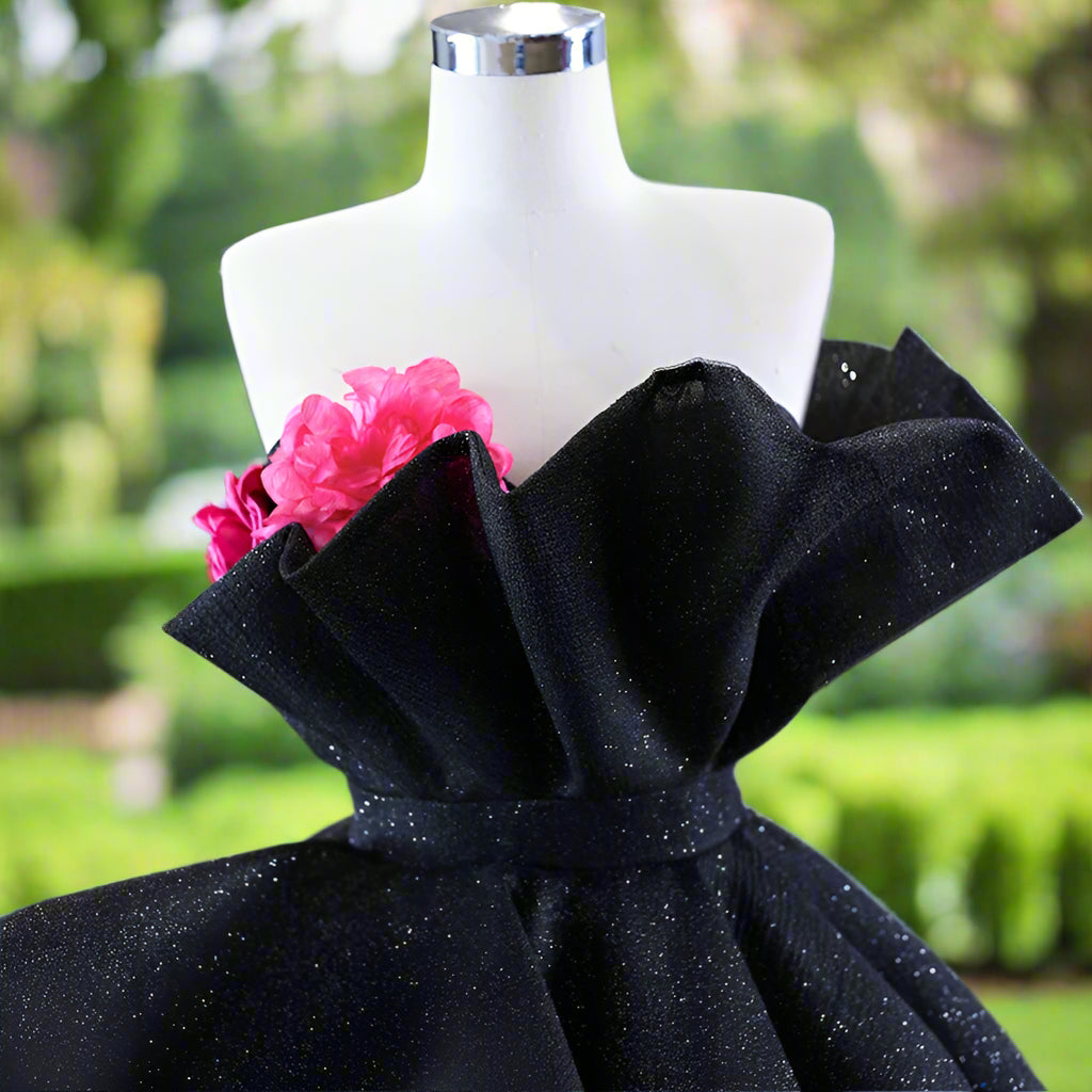 Black Strapless Quinceanera Ball Gown
