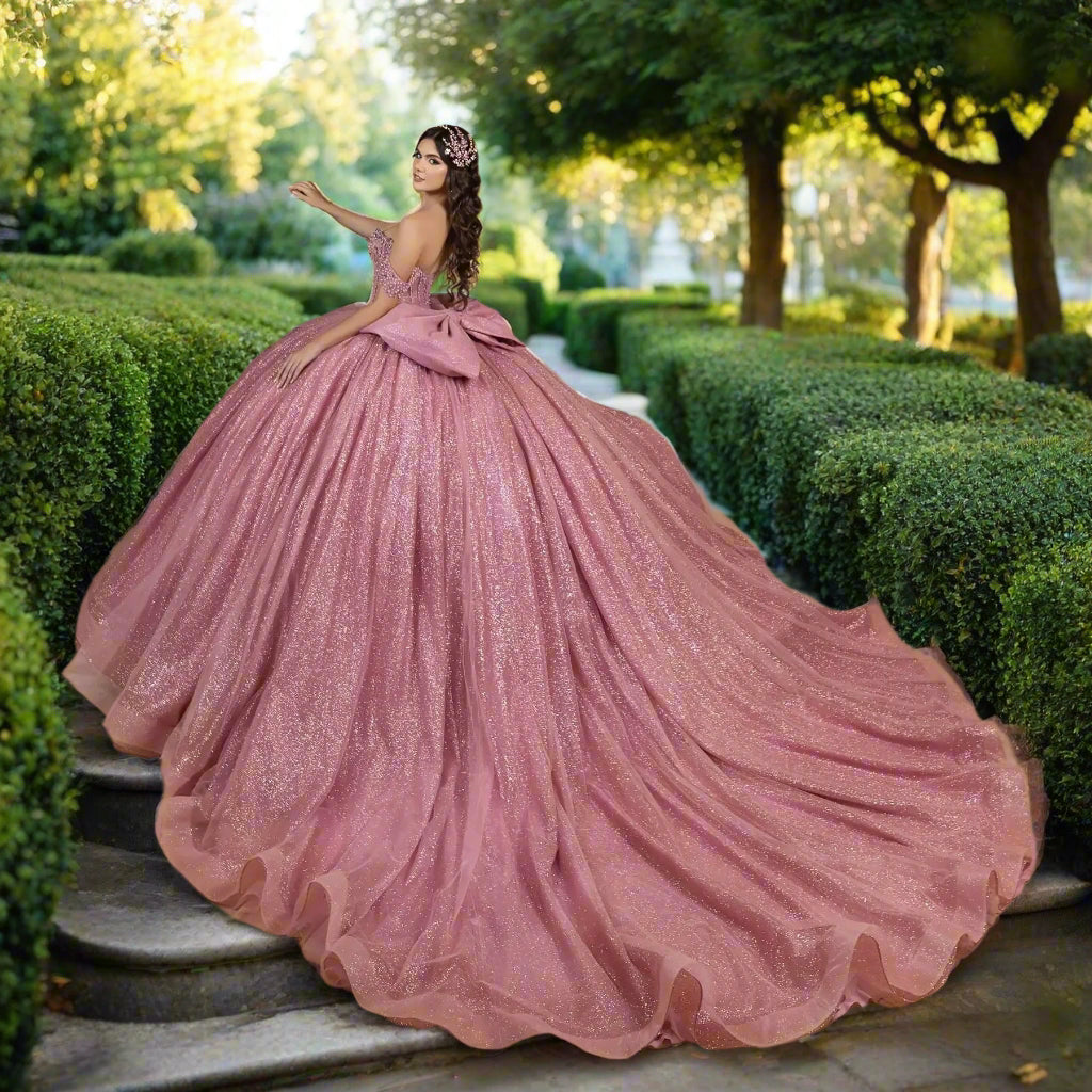 Off The Shoulder Sweetheart Beaded Ball Gown Quinceanera Dress