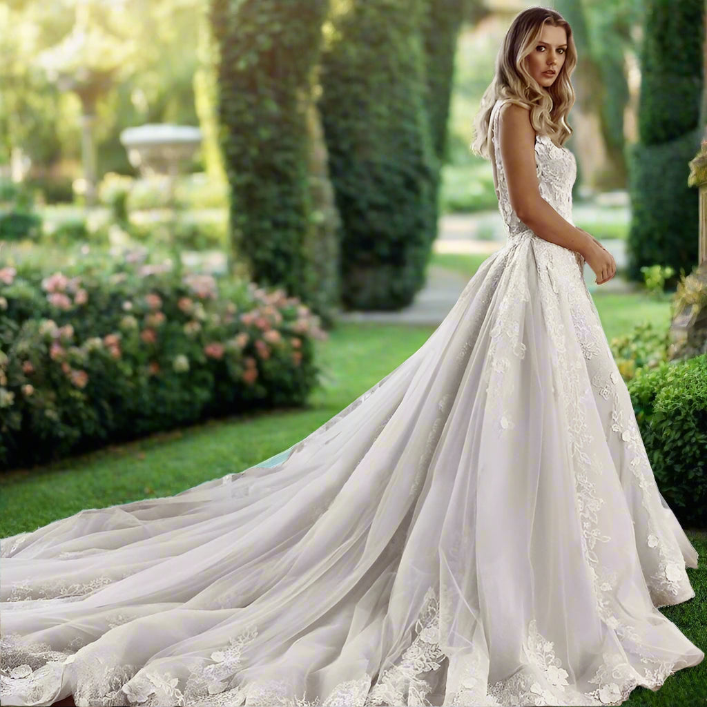 Detachable 2 In 1 Organza Wedding Mermaid Dress