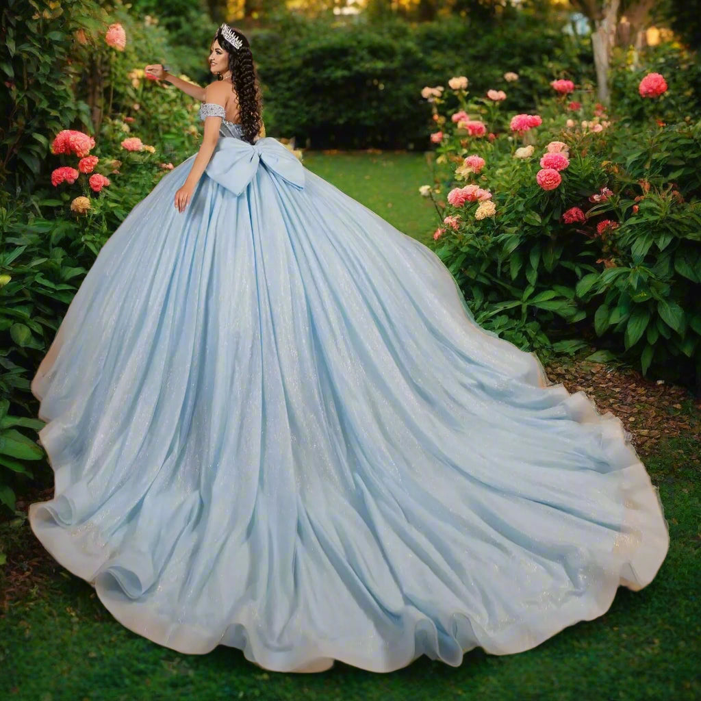 Off The Shoulder Sweetheart Beaded Ball Gown Quinceanera Dress