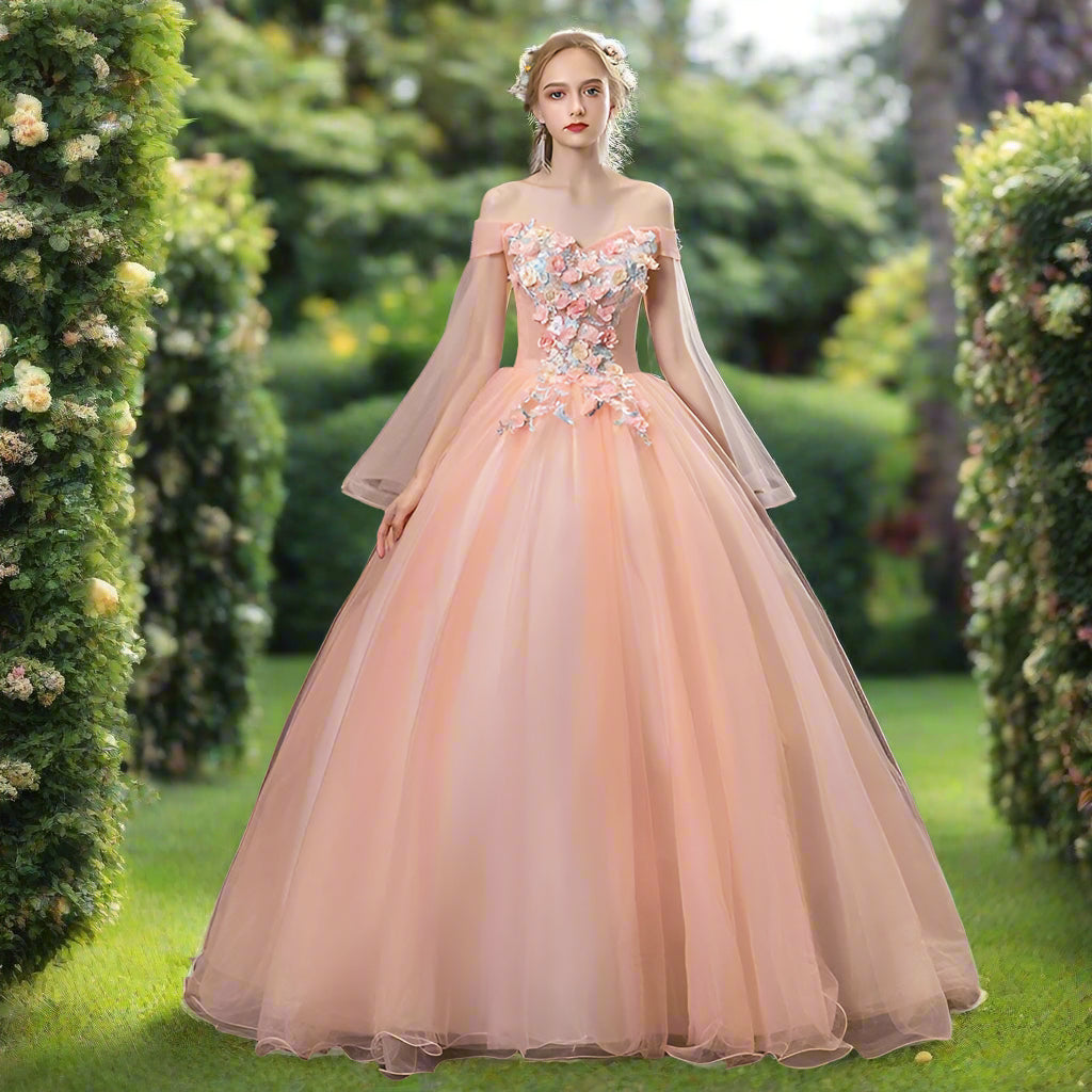 Off Shoulder Quinceanera Dress with Cape Sleeves