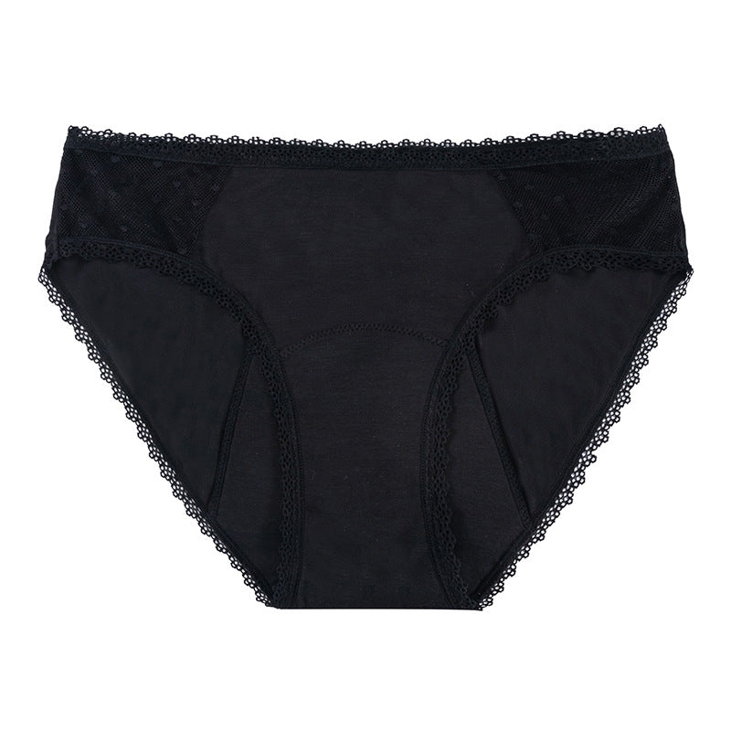 Black Bikini Panty with Lace Side Panels