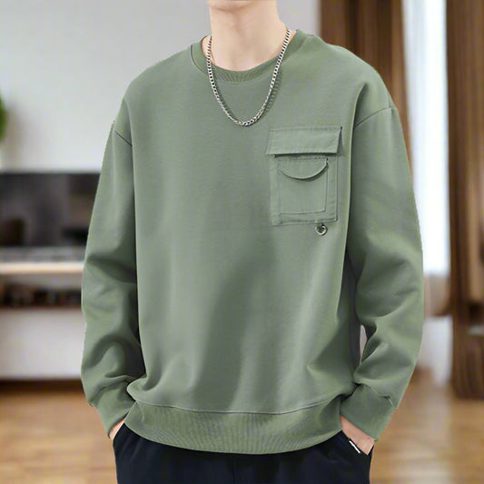 Round Neck Sweatshirt with Pocket