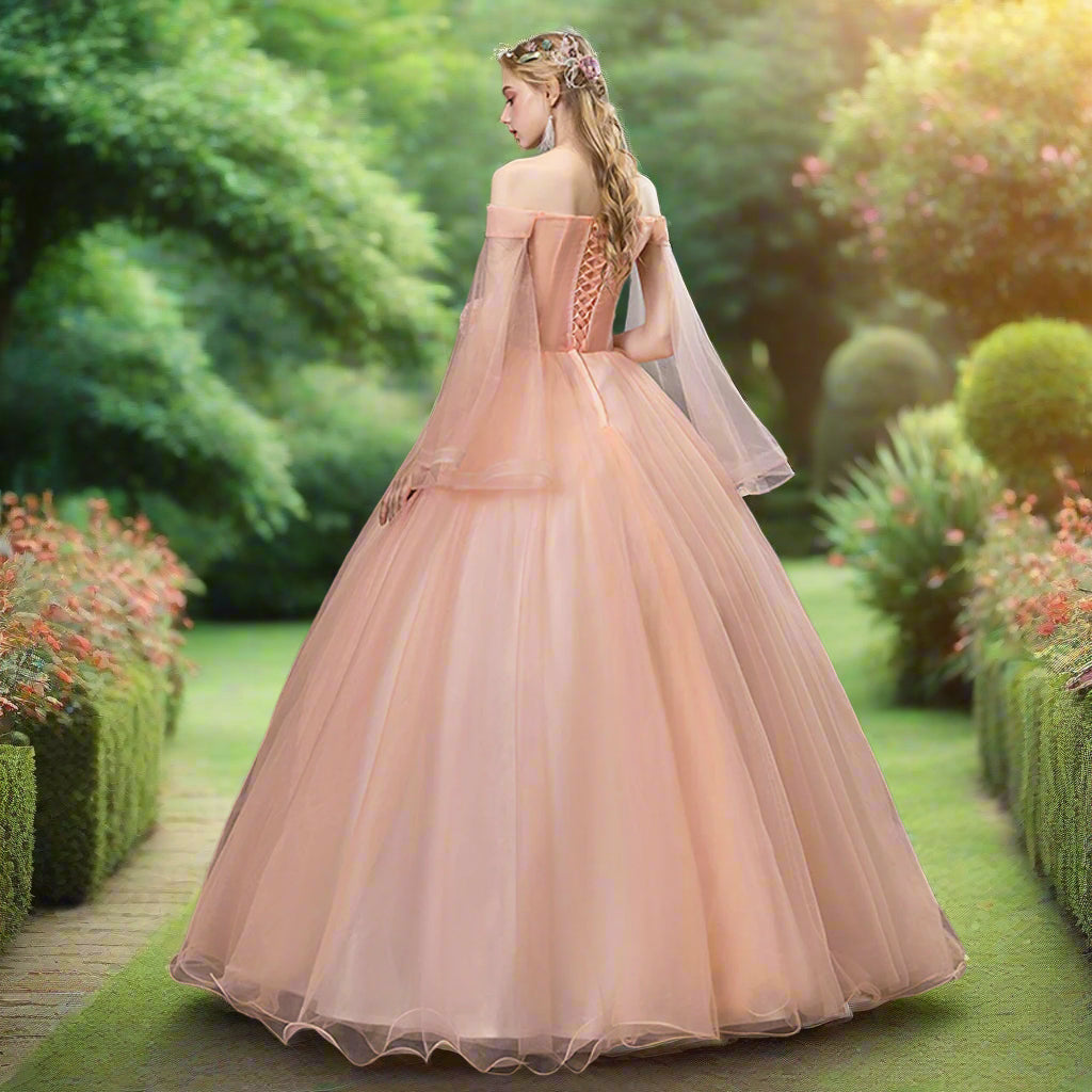 Off Shoulder Quinceanera Dress with Cape Sleeves