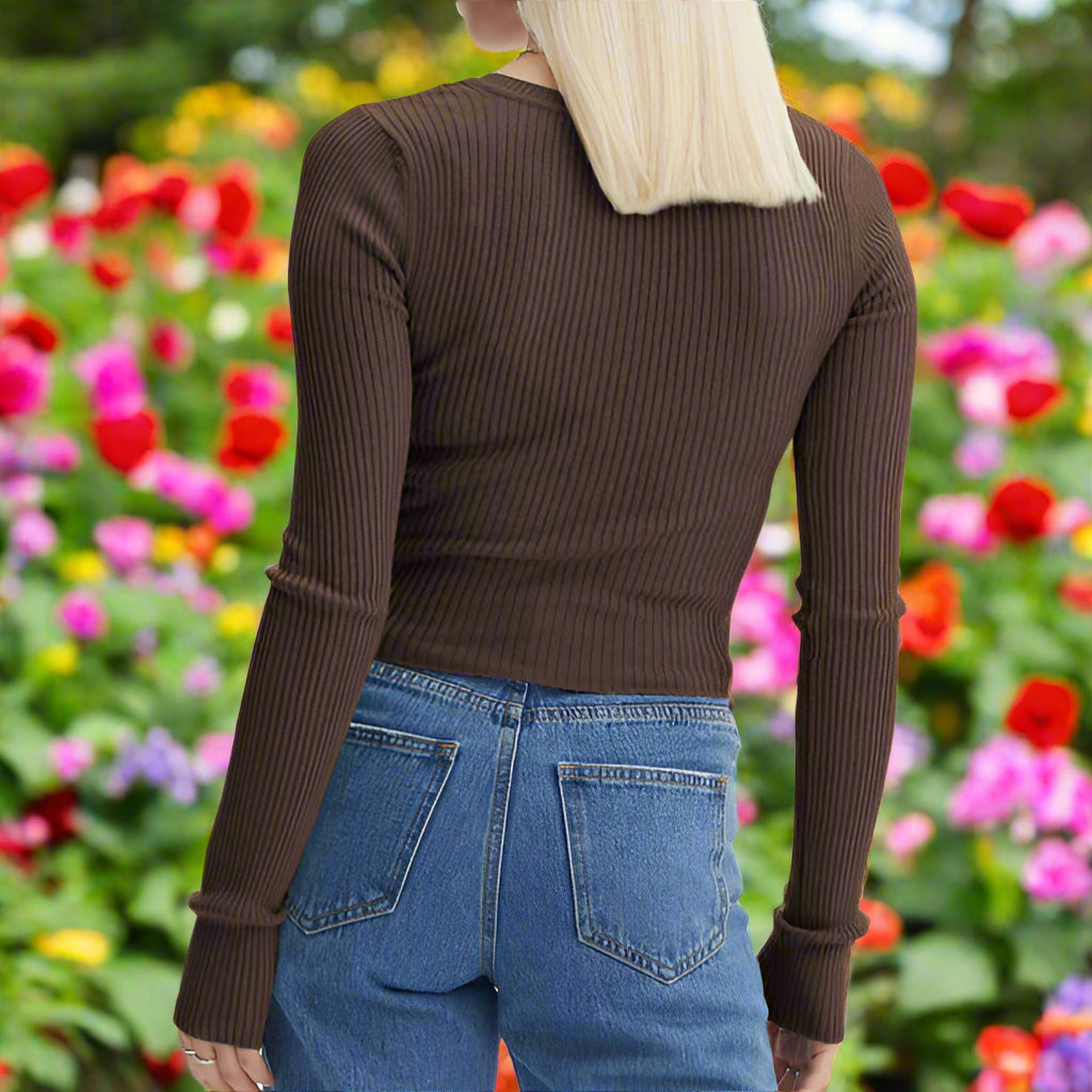 Long Sleeve V-Neck Top