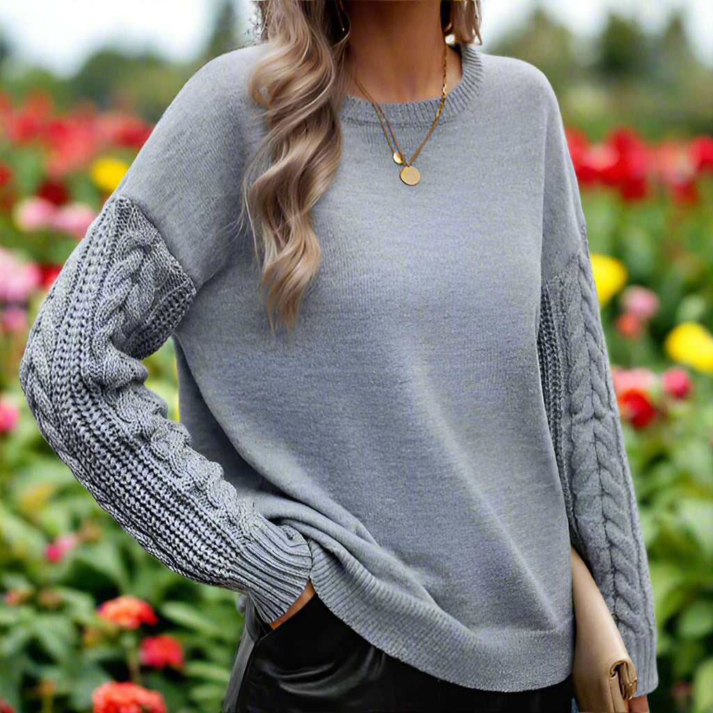 Knit Cable Long Sleeve Sweater