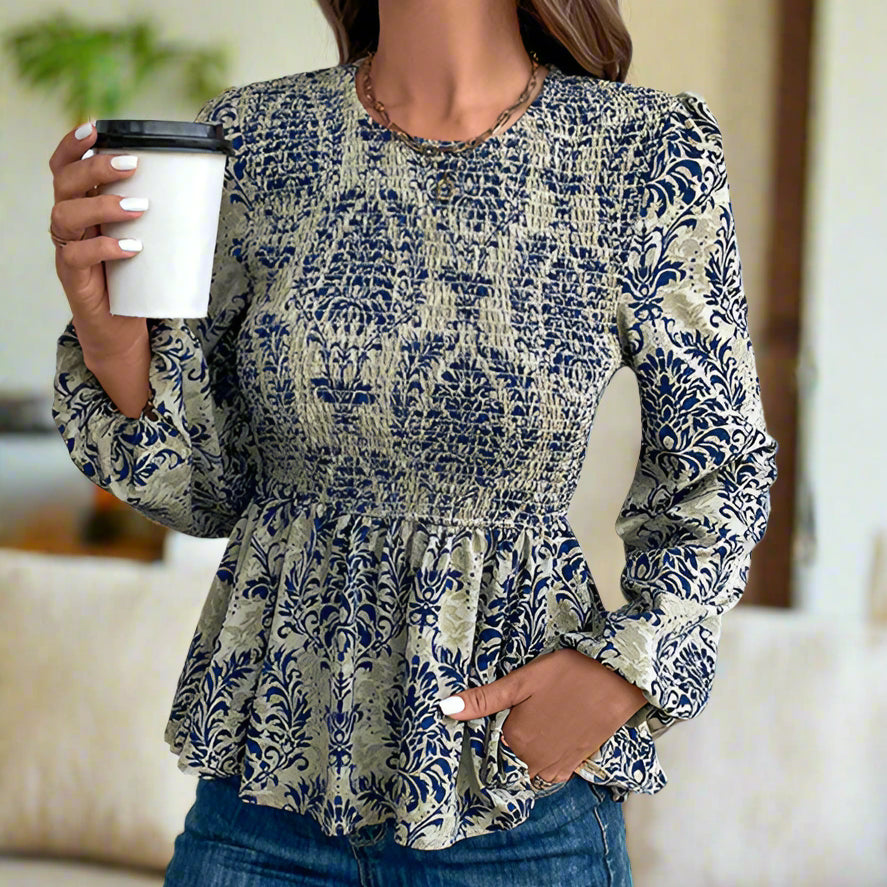 Round Neck Long Sleeve Top