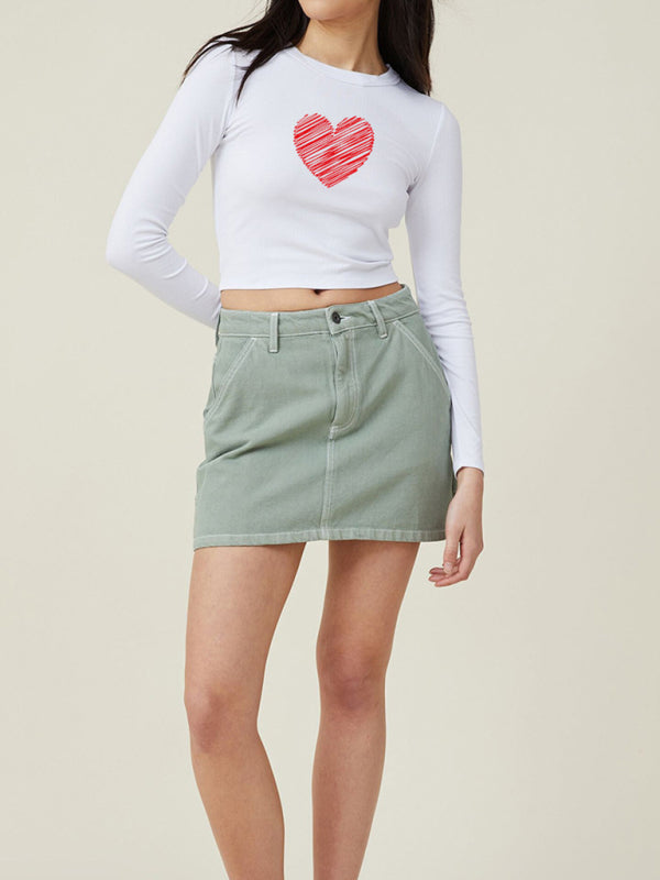 White Long Sleeve Graphic Top
