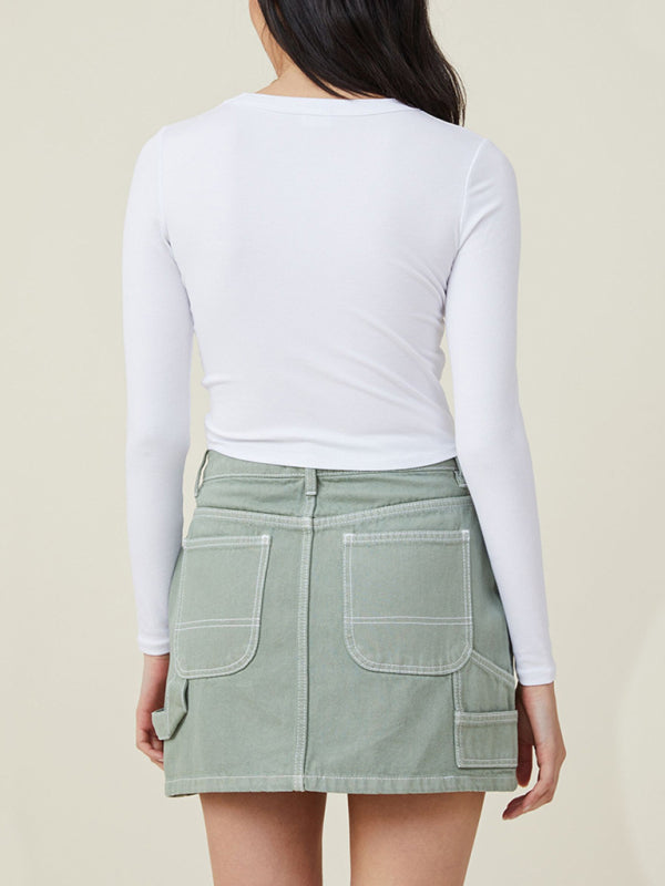 White Long Sleeve Graphic Top