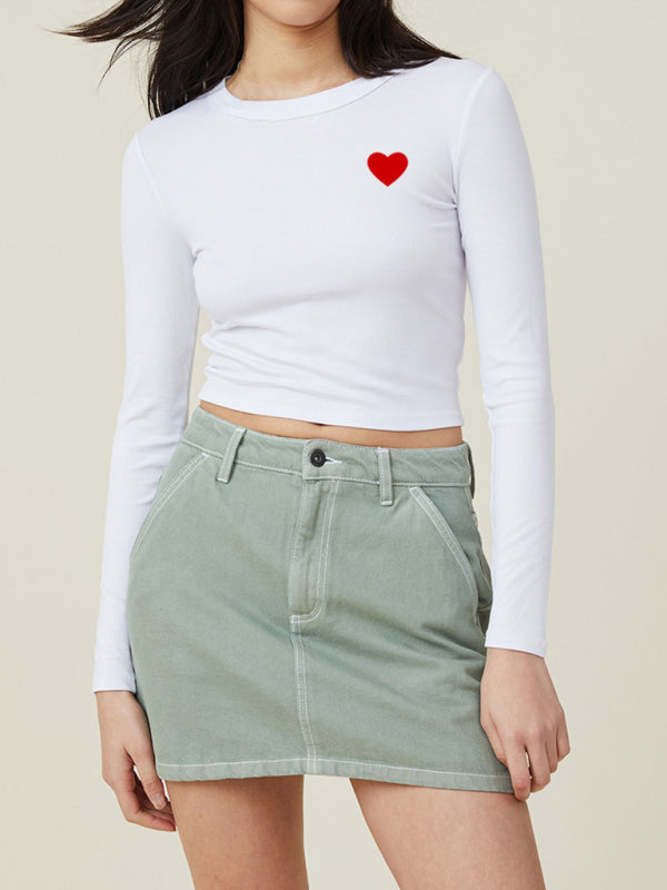 White Long Sleeve Graphic Top