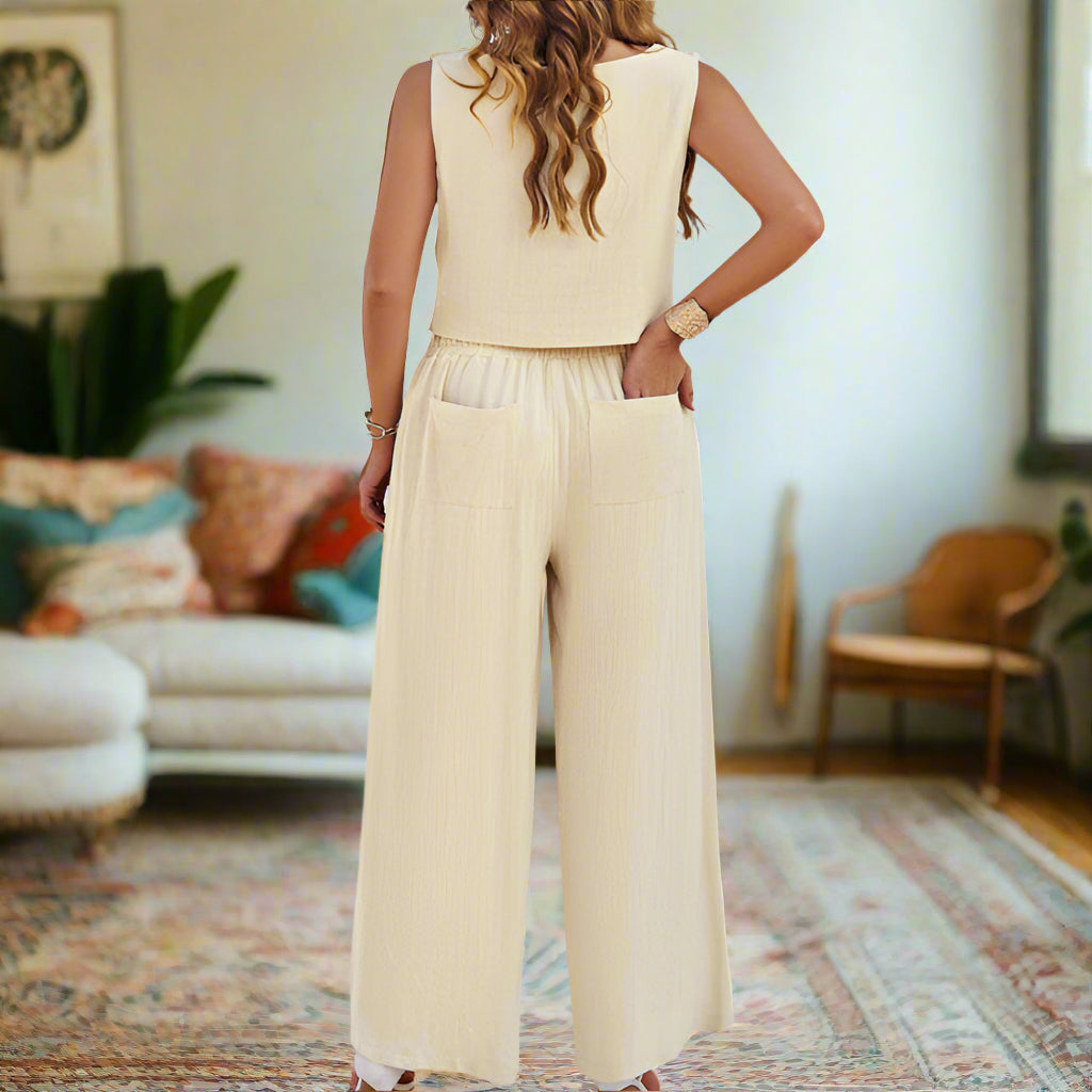 Crop Top & Trouser Pant Set
