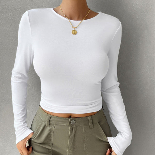 Round Neck Long Sleeve Top