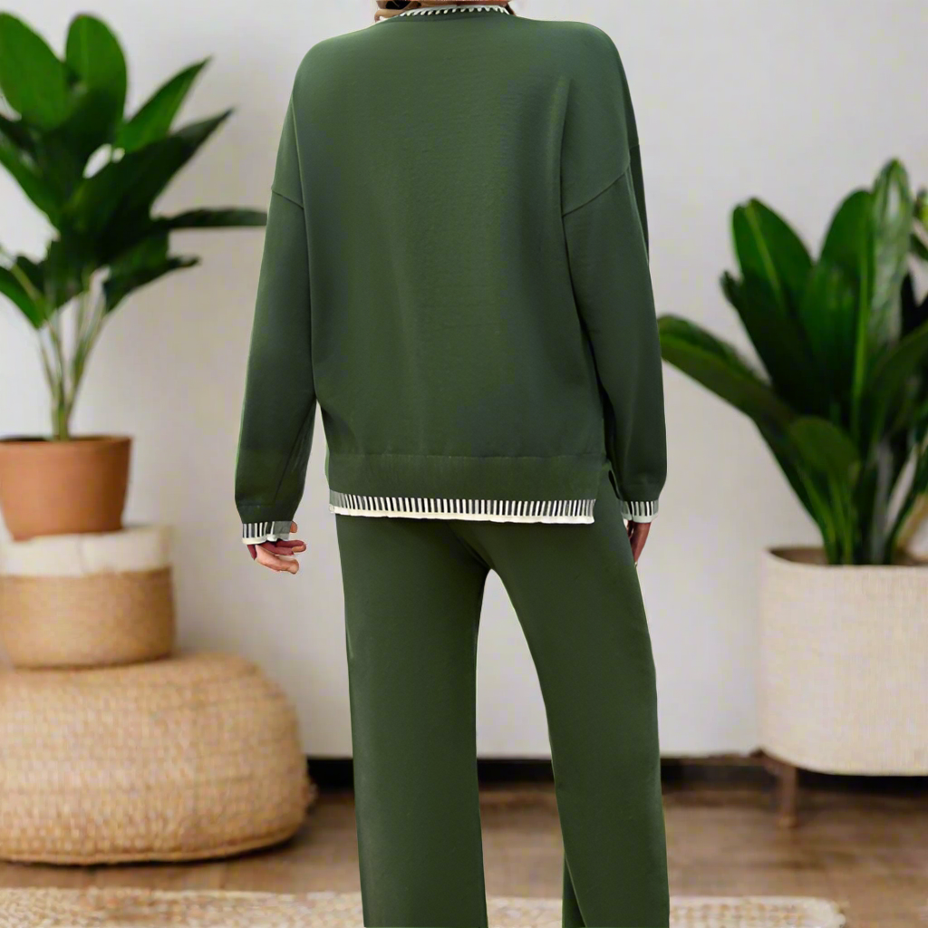 Knit Long Sleeve Top & Pant Set