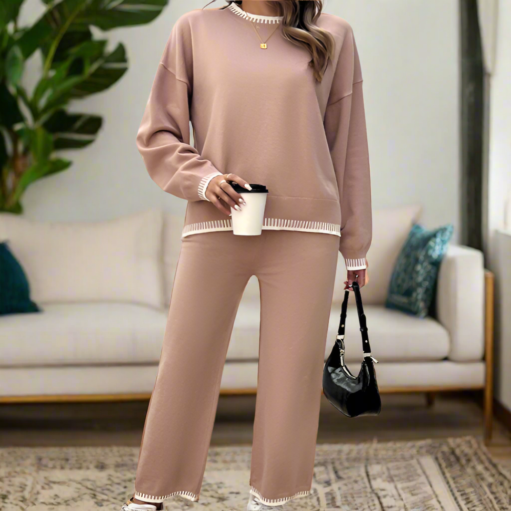 Knit Long Sleeve Top & Pant Set