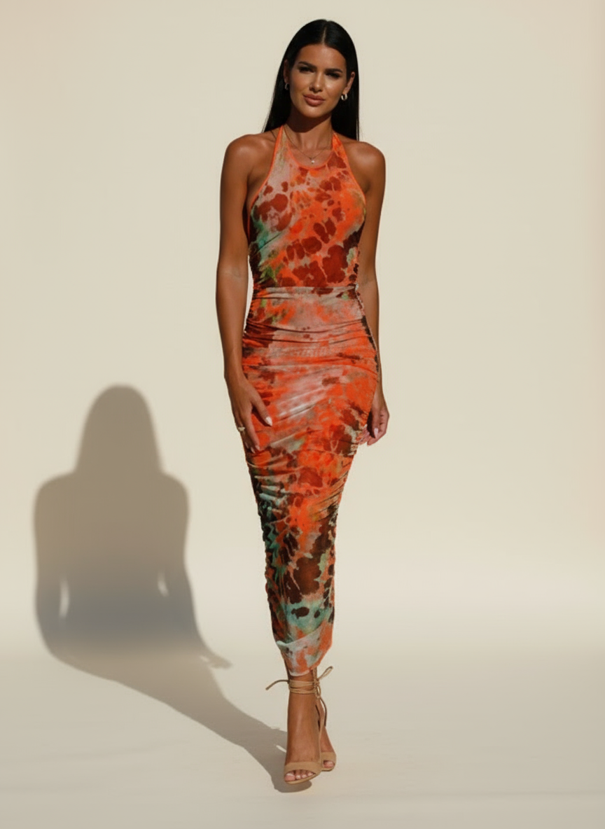 Backless Halter Neck Bodycon Dress