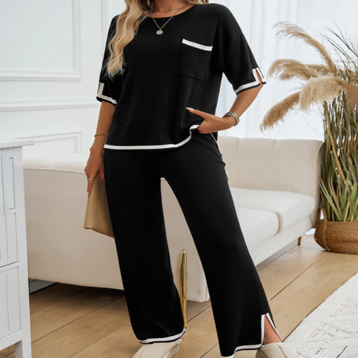 Knit Pocket Top & Pant Set