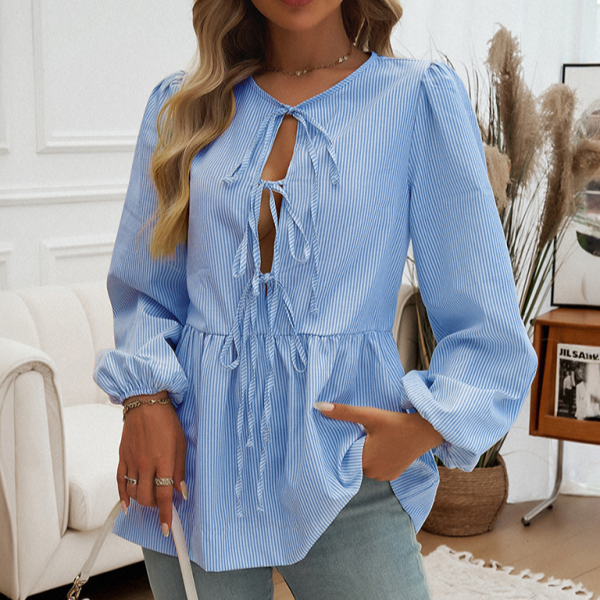 Lace Up Long Sleeve Top