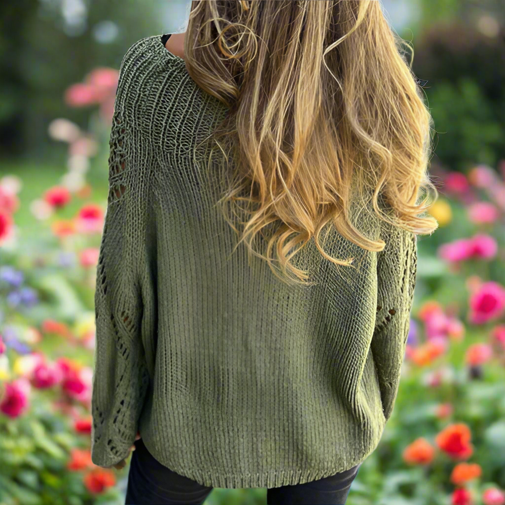 Loose Hollow Knit Sweater